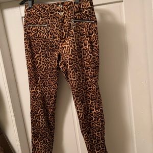 Zara Black and Tan Ankle Cropped Pants